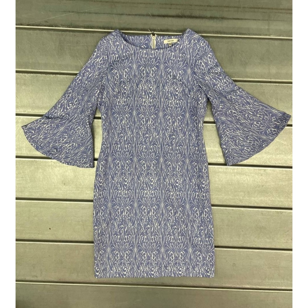 Tyler Boe Bell Sleeve Sheath‎ Dress Womens Small Periwinkle Blue Thick